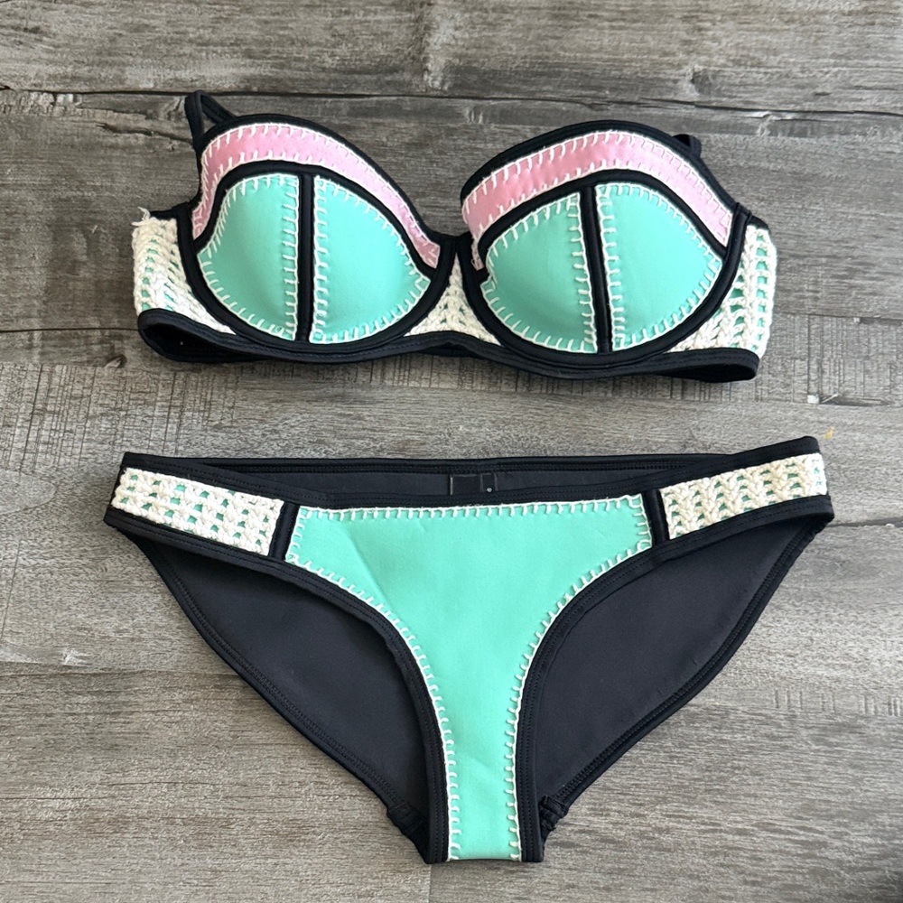 Triangl Swimwear Mint and Pink Bikini